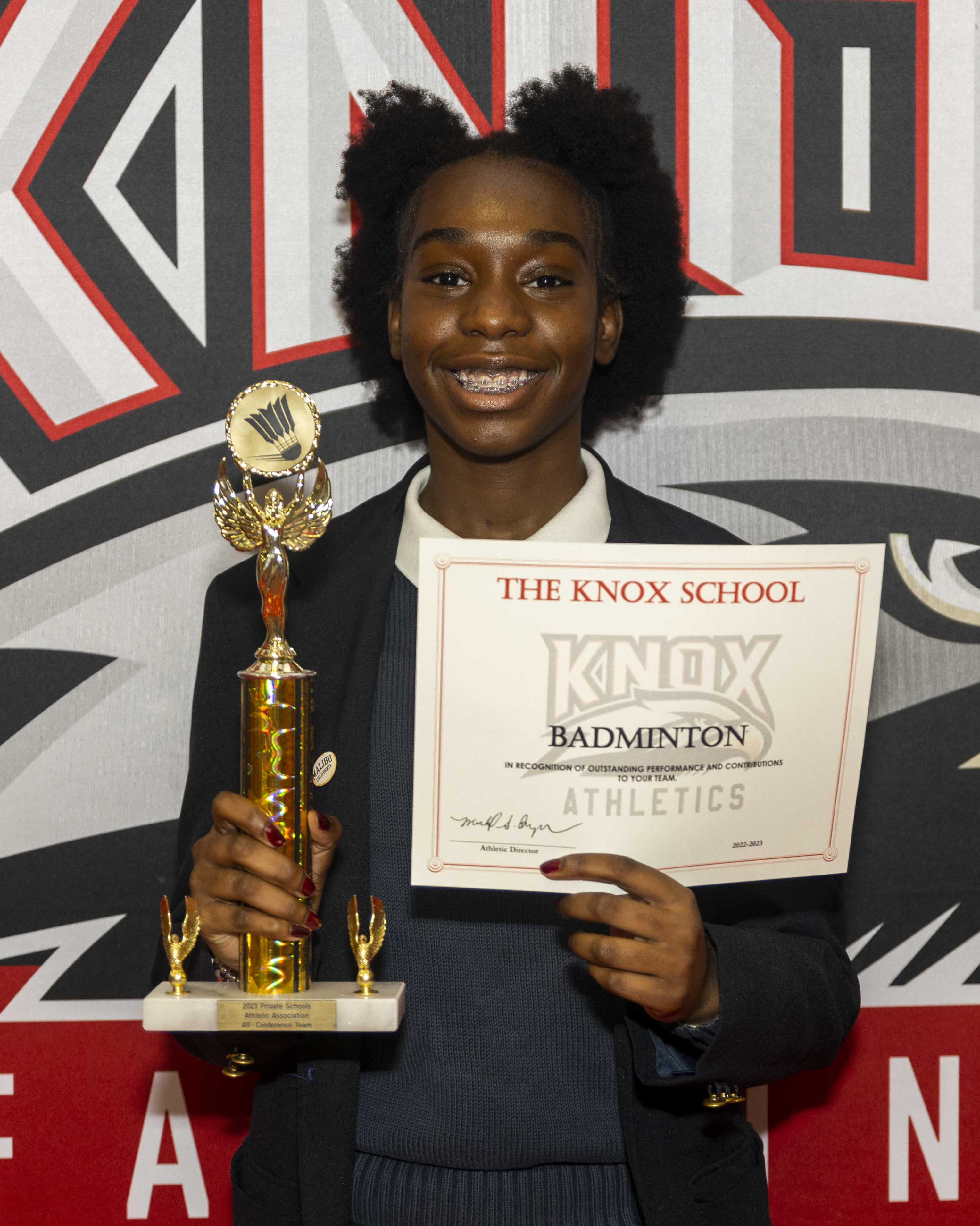 Knox Badmintion Athletic Awards